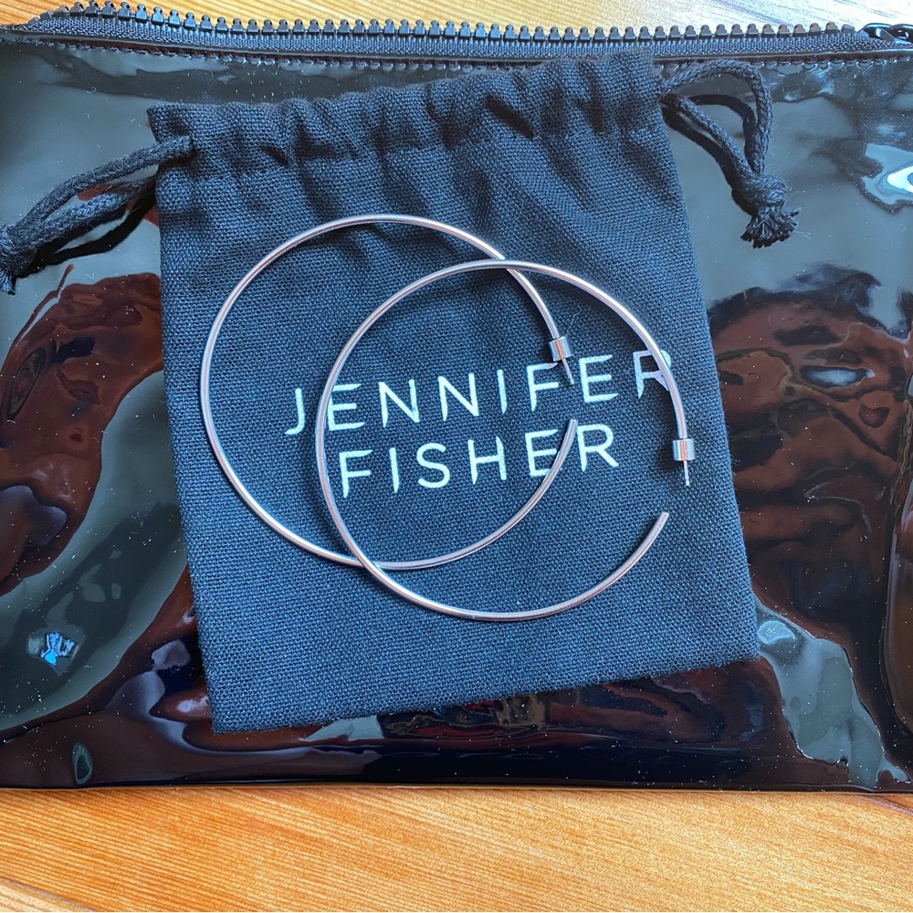 BRAND NEW never worn Jennifer Fisher 3” Silver Thread Hoops